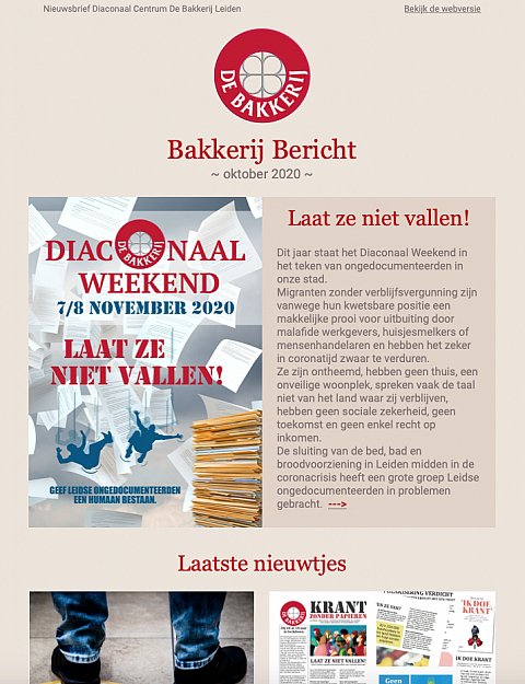 Nieuwsbrief Oktober 2020 Diaconaal Centrum De Bakkerij Leiden