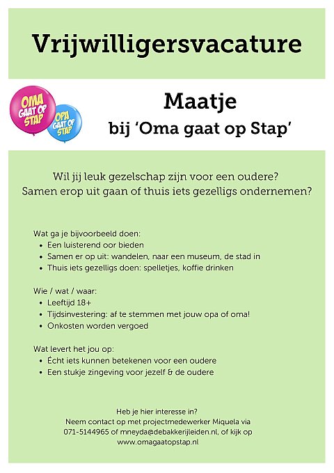 vrijwilligersvacature